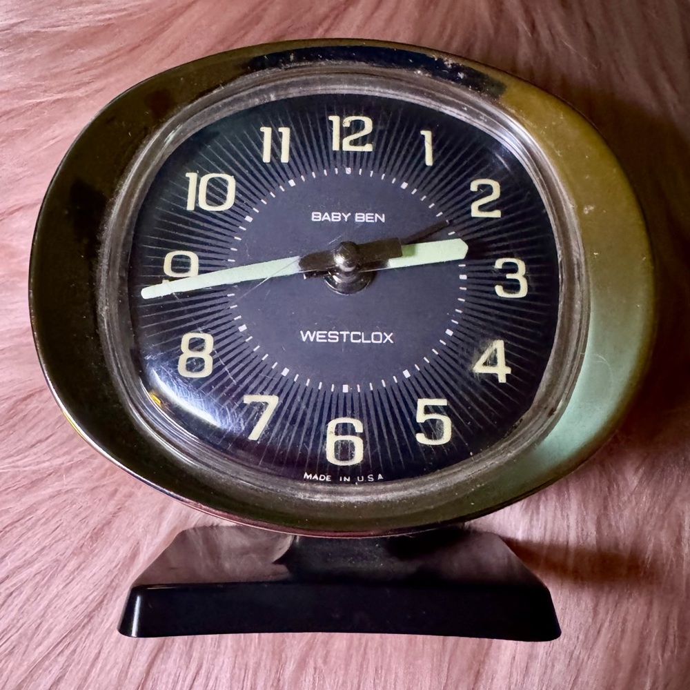 Vintage Baby Ben Black and Gold Clock
